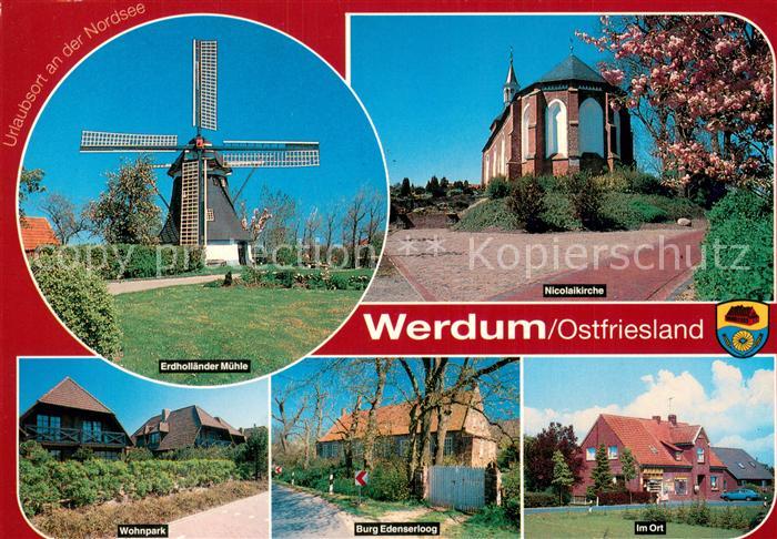 Werdum Erdhollaender Muehle Nicolaikirche Wohnpark Burg Edenserloog Im Ort