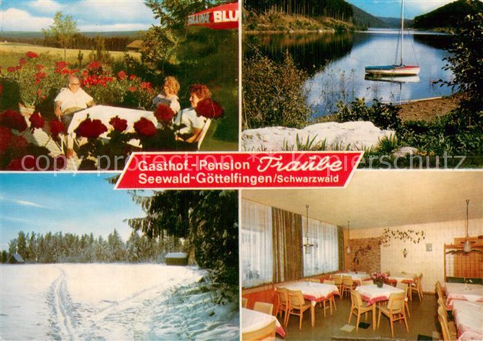 Goettelfingen Seewald Schwarzwald Gasthof Pension Traube Gastraum Terrasse Seepa