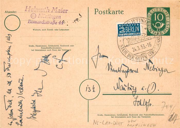 Nuertingen NS Landrat Postkarte