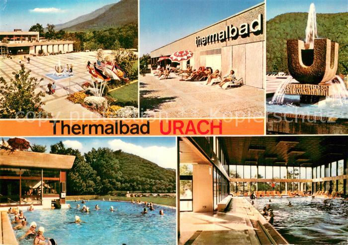 Urach Bad Thermalbad Liegeplatz Brunnen Frei und Hallenbad