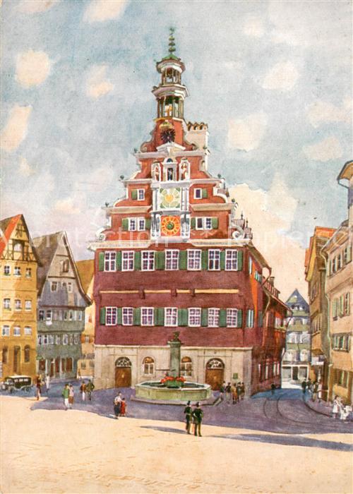 Esslingen  Neckar Altes Rathaus Aquarell