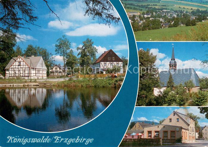 Koenigswalde Erzgebirge Teilansicht Dorfkirche Deutsches Haus
