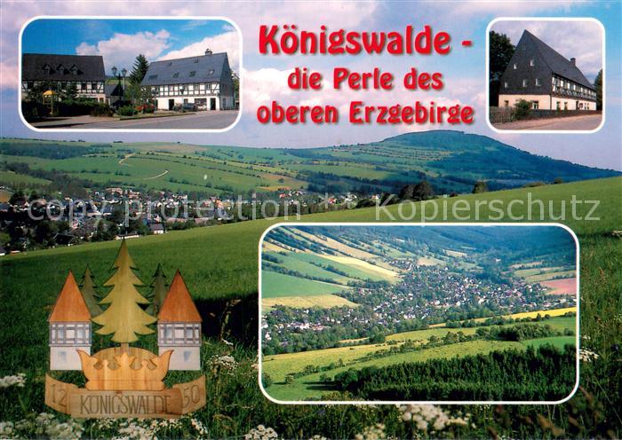 Koenigswalde Erzgebirge Panorama Teilansichten Waldhufendorf mit Poehlberg