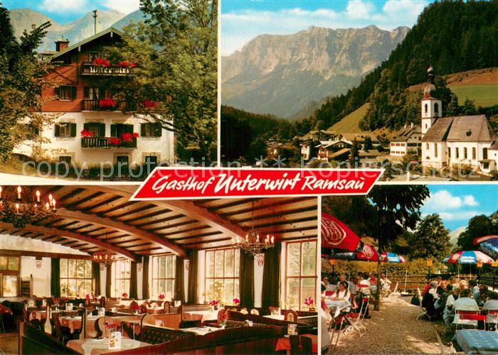 Ramsau Berchtesgaden Gasthof Unterwirt Panorama Kirche Gasstraum Terrasse
