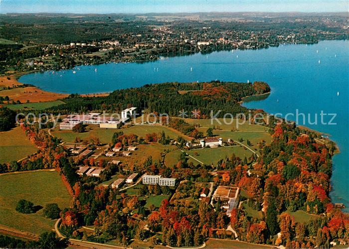 Bernried Starnberger See Fliegeraufnahme mit Klinik Hoehenried
