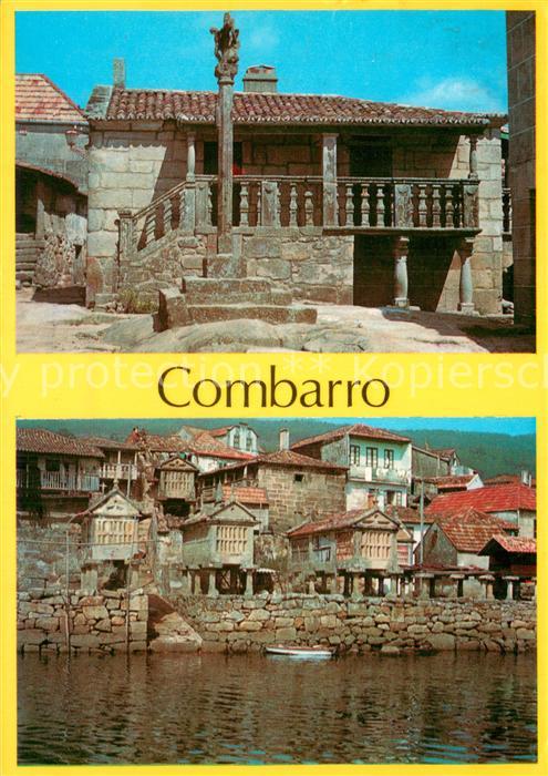 Combarro Pontevedra ES Plaza San Roque y Horreos sobre el mar