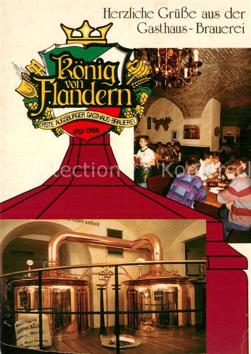 Augsburg Gasthaus Brauerei Koenig von Flandern Gaststube Destille