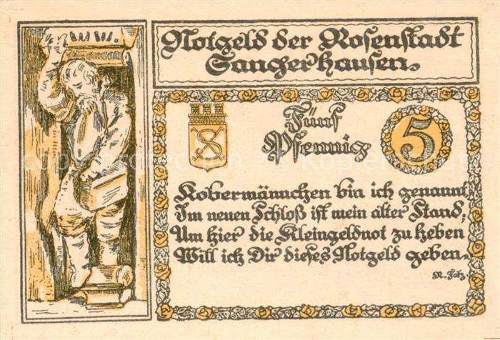 Sangerhausen Suedharz 5 Pfennig Notgeld