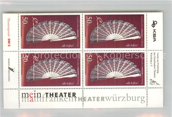 Wuerzburg Briefmarken Theaterspende Verein zur Foerderung des Mainfranken Theate