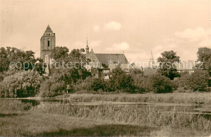 Guestrow Mecklenburg Vorpommern An der Schanze Blick zur Kirche