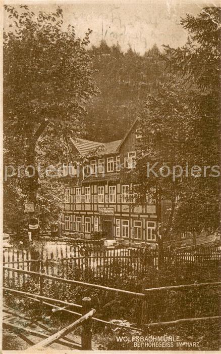 Hohegeiss Harz Wolfsbachmuehle