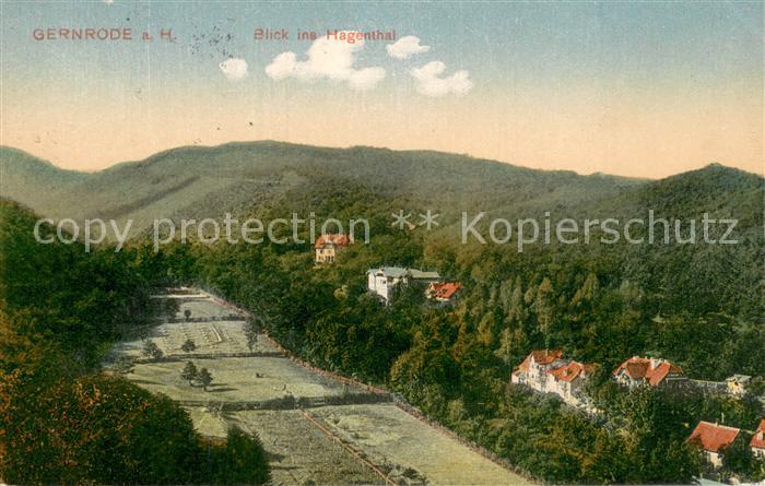 Gernrode Harz Panorama Blick ins Hagental Soldatenbrief