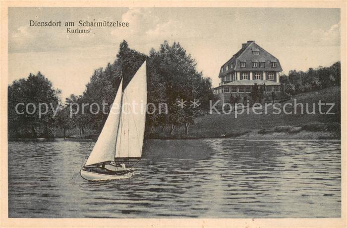 Diensdorf-Radlow Kurhaus am Scharmuetzelsee Segelboot