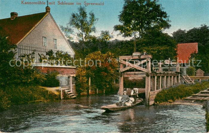 Alt Zauche Kannomuehle mit Schleuse im Spreewald