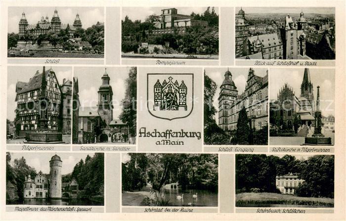 Aschaffenburg Main Sehenswuerdigkeiten der Stadt Wappen