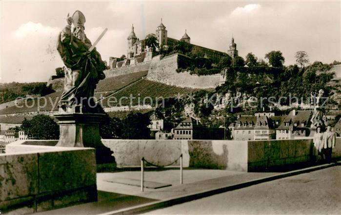 WueRZBURG Bayern Alte Mainbruecke Denkmal Festung Marienberg