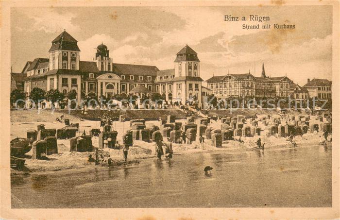 Binz Ruegen Strand mit Kurhaus