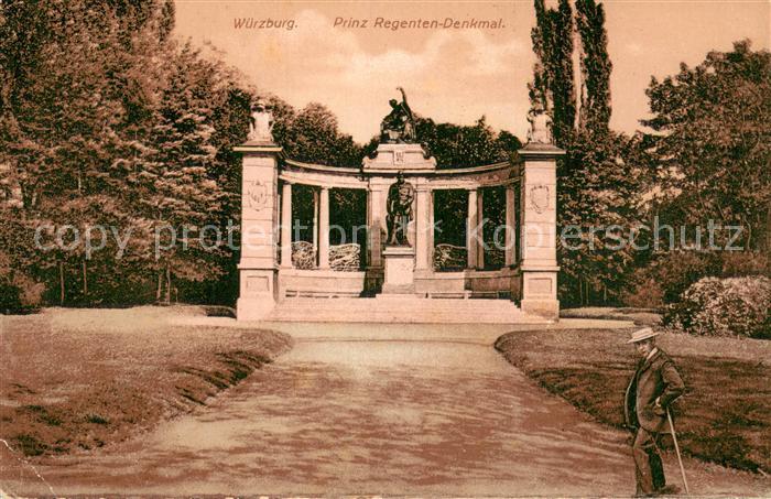 WueRZBURG Bayern Prinz Regenten Denkmal Kuenstlerkarte