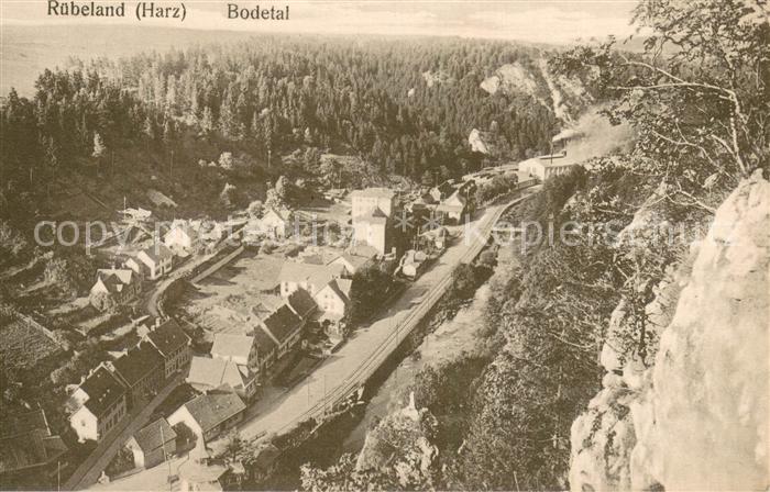 Ruebeland Harz Panorama Blick ins Bodetal