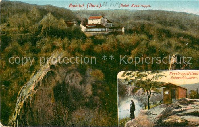 Bodetal Bodethal Harz Hotel Rosstrappe Rosstrappefelsen Echoschiessen