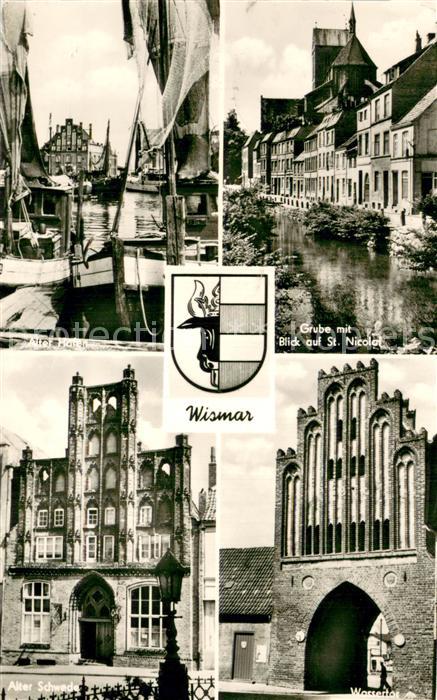 Wismar Mecklenburg Alter Hafen Grube St. Nikolaikirche Alter Schwede Wassertor W