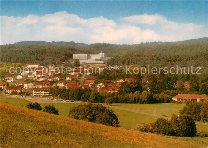 Bad Bocklet Panorama mit Kurklinik Staerkste Stahlquelle Deutschlands
