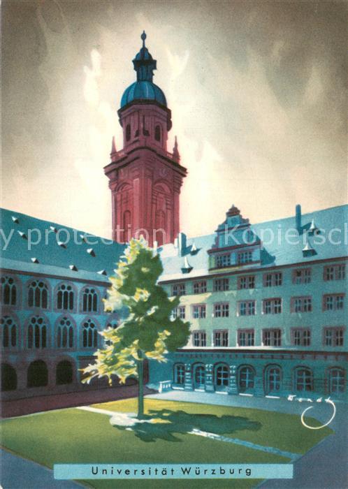 WueRZBURG Bayern Universitaet Kuenstlerkarte