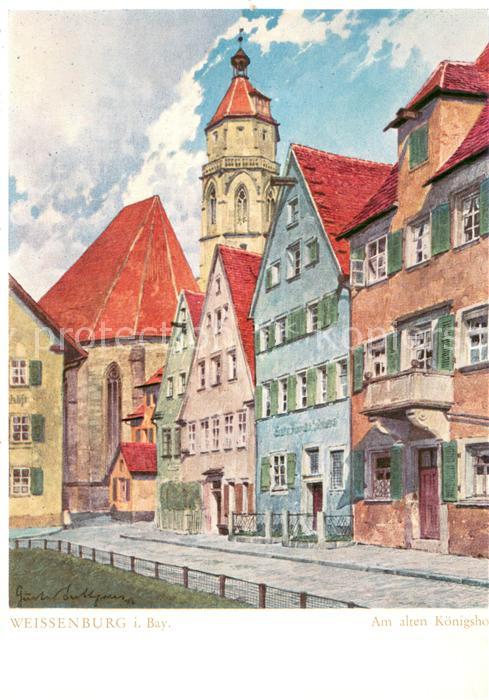 Weissenburg  Bayern Altfraenkische Reichsstadt Am alten Koenigshof Aquarell von