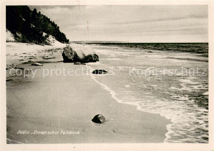 Sellin Ruegen Erratischer Felsblock Strand