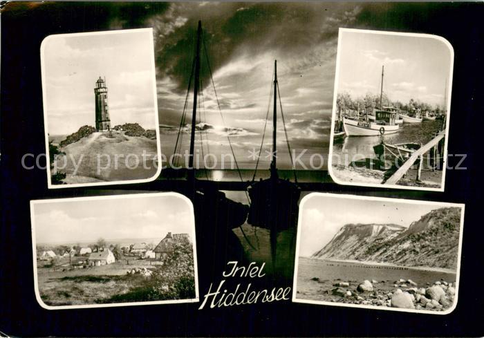 Insel Hiddensee Leuchtturm Abendstimmung Hafen Steilkueste Inseldorf