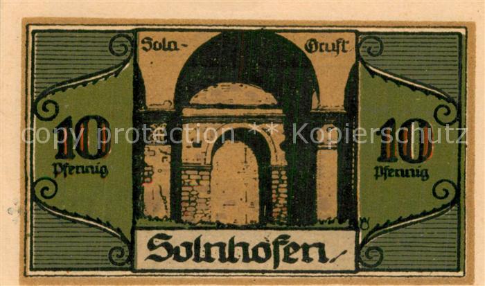 Solnhofen 10 Pfennig Geldschein