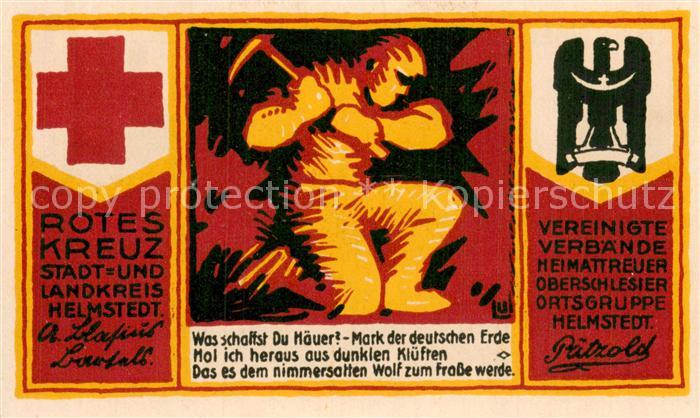 Helmstedt Niedersachsen 50 Pfennig Schein Rotes Kreuz