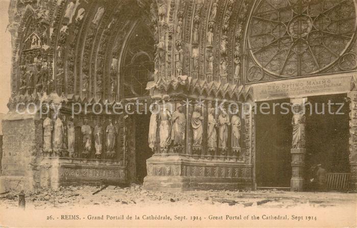 Reims 51 Grand Portail de la Cathedrale Sept 191