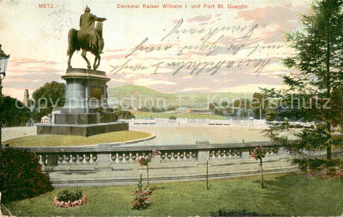 Metz  57 Moselle Denkmal Kaiser Wilhelm I und Fort St Quentin