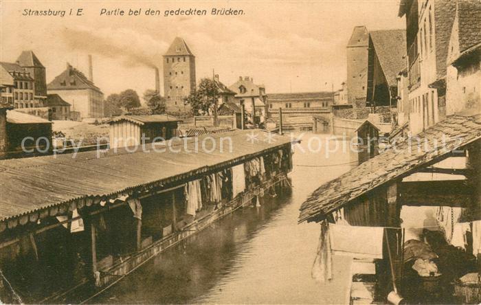 Strassburg Elsass Partie bei den gedeckten Bruecken
