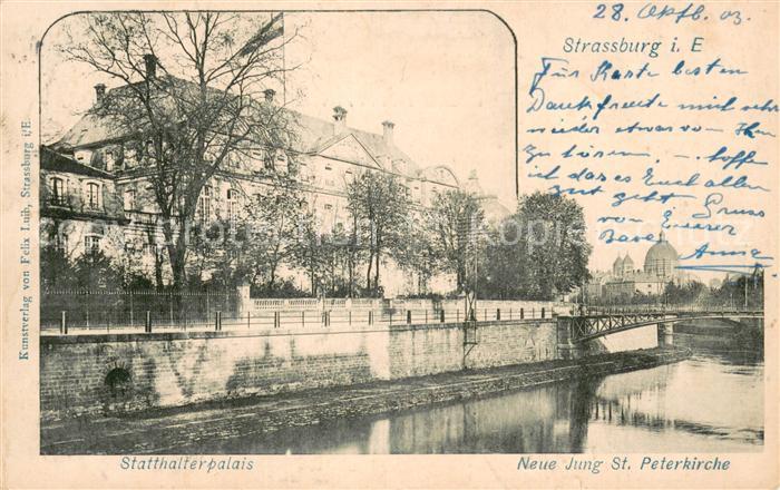 Strassburg Elsass Statthalterpalais Neue Jung St Peterkirche