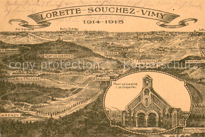 Angres 62 Pas-de-Calais Lorette Souchez Vimy Gebietskarte