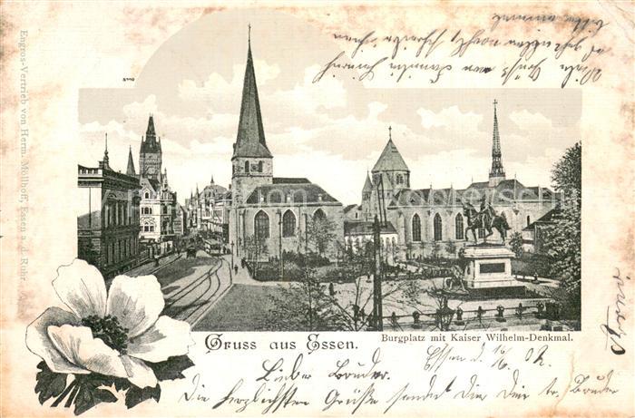 Essen  Ruhr Burgplatz mit Kaiser Wilhelm Denkmal