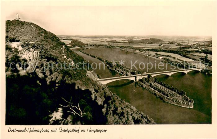 Hohensyburg Dortmund mit Inselgasthof im Hengsteysee