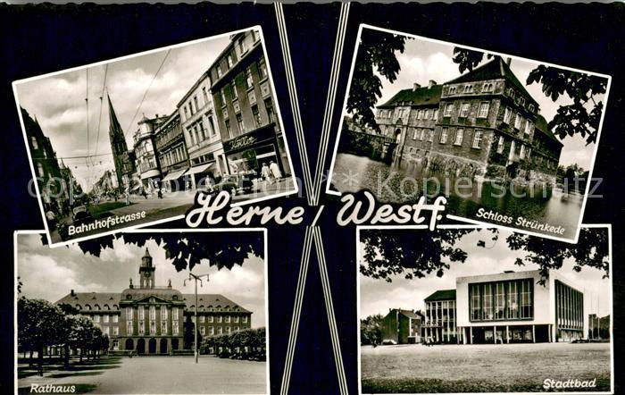 Herne Westfalen Bahnhofstrasse Schloss Struenkede Rathaus Stadtbad