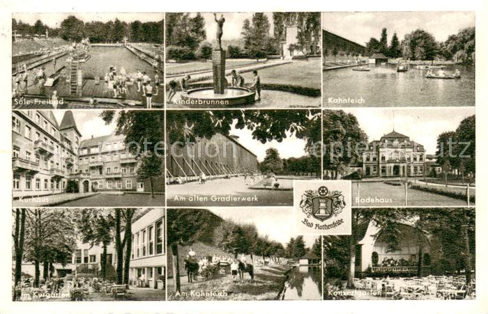 Bad Rothenfelde Sole Freibad Kinderbrunnen Kahnteich Kurhaus Gradierwerk Badehau