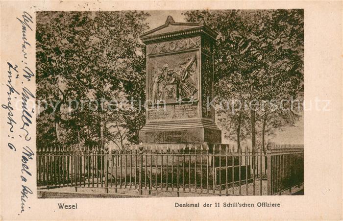 Wesel  Rhein Denkmal der 11 Schillschen Offiziere