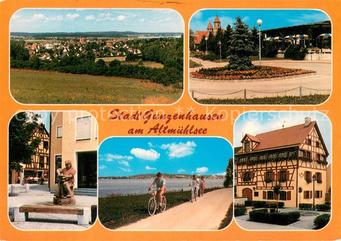 Gunzenhausen Altmuehlsee Panorama Stadthalle Hafnermarkt Fahrradweg um den See F