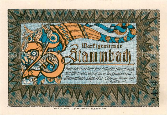 Stammbach 25 Pfennig Gutschein