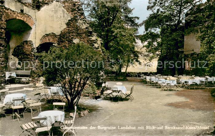 BERNKASTEL-KUES Berncastel Rheinland-Pfalz Gartenterrasse Burgruine Landshut