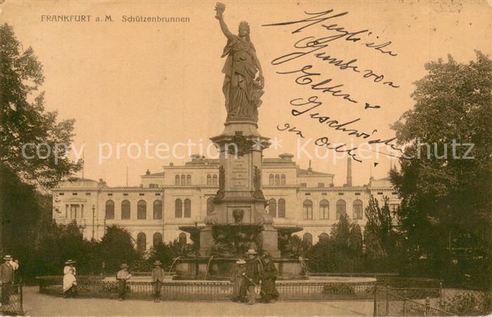 Frankfurt Main Schuetzenbrunnen Statue
