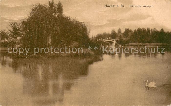 Hoechst Main Staedtische Anlagen Schwanenteich
