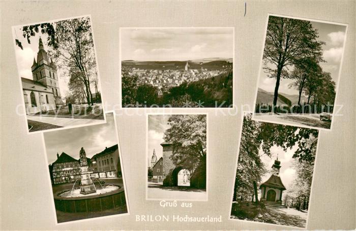 Brilon Hochsauerlandkreis NRW Propsteikirche Panorama Landstrasse Brunnen Derker