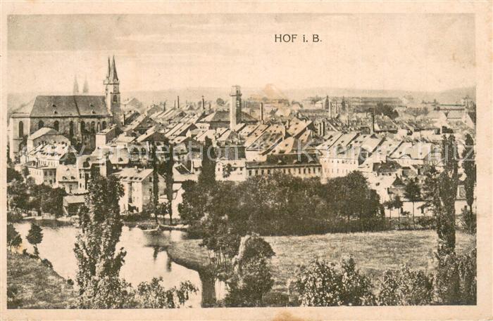 Hof Cham Stadtansicht mit Kirche Feldpost