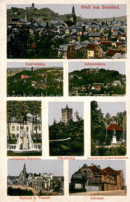 BIELEFELD  CITY Stadtpanorama Sparrenburg Johannisberg Brunnen Hoehenburg Kurfue